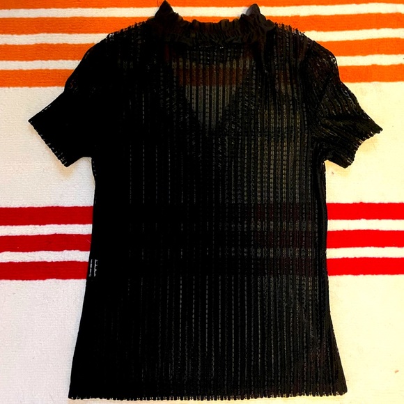 NWOT Zara Black High Neck Top - Size Small - Picture 2 of 4